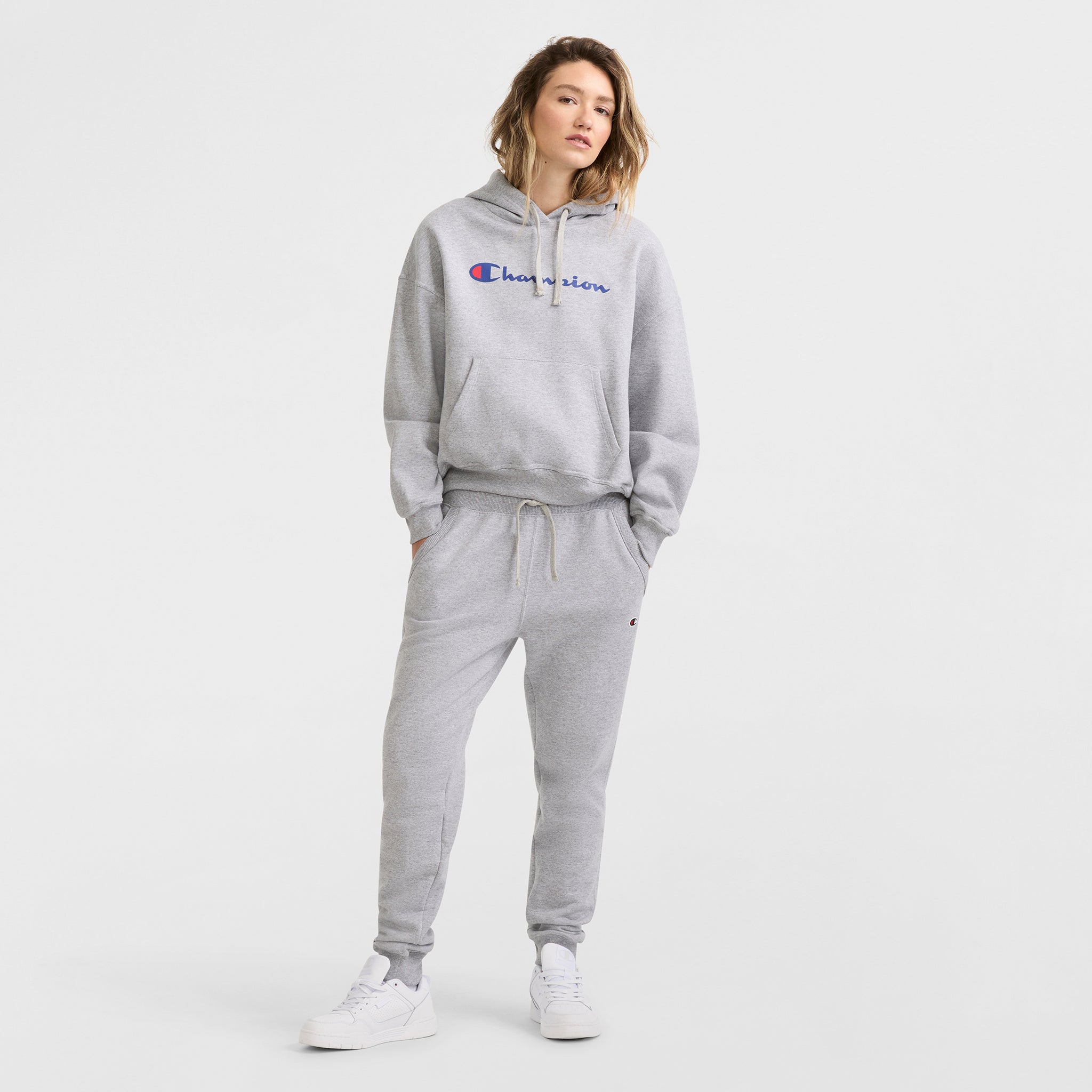 Champion Women's Powerblend Relaxed Hoodie. Script Logo - Image 3