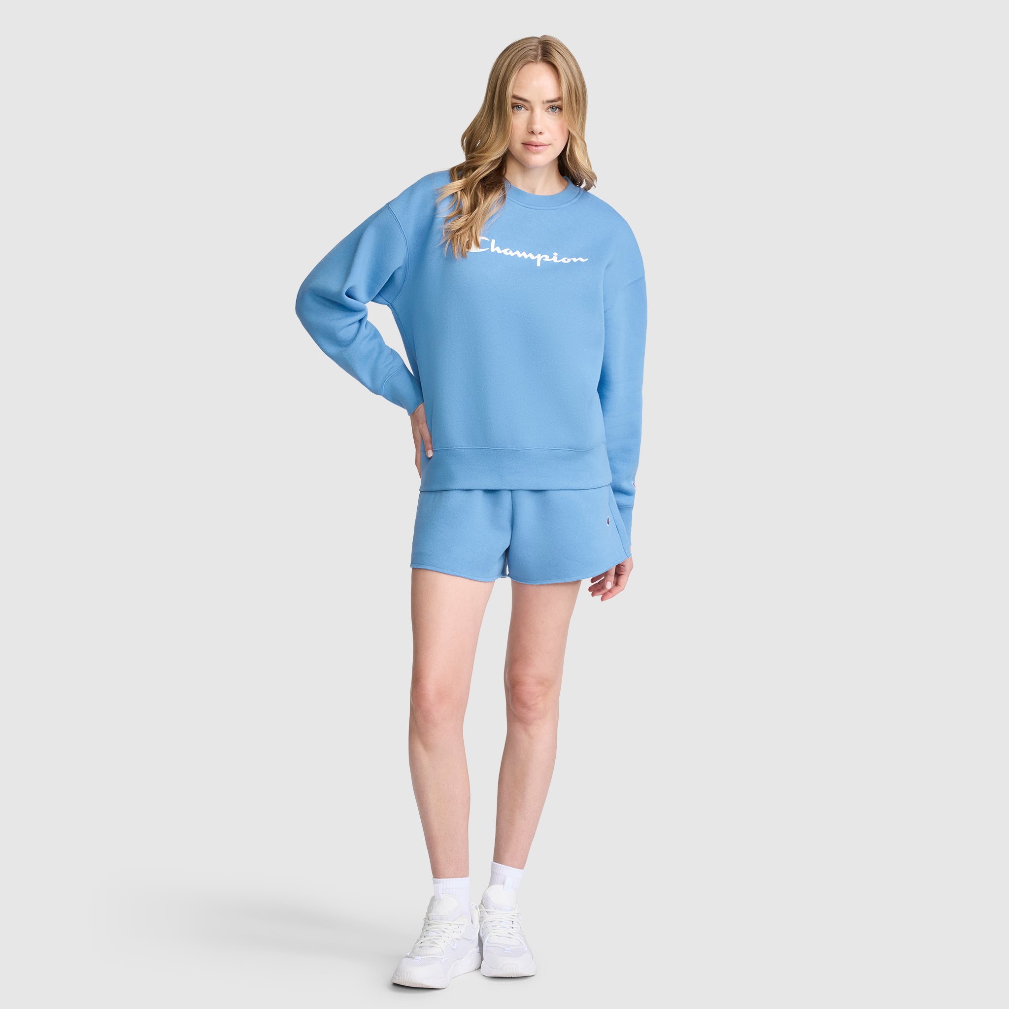 Powerblend Crewneck Sweatshirt. Script Logo - Image 4